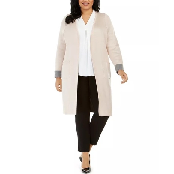 Calvin Klein Sweaters - Calvin Klein Open Front Dster Cardigan in Pink and Gray Plus Size 2X NWT
